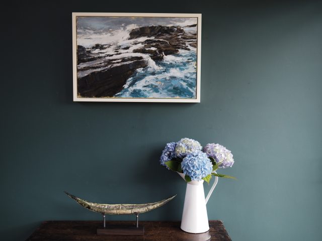 Ivan Daly Rise and Fall in Ross, seascape and rocks oil painting Irish art