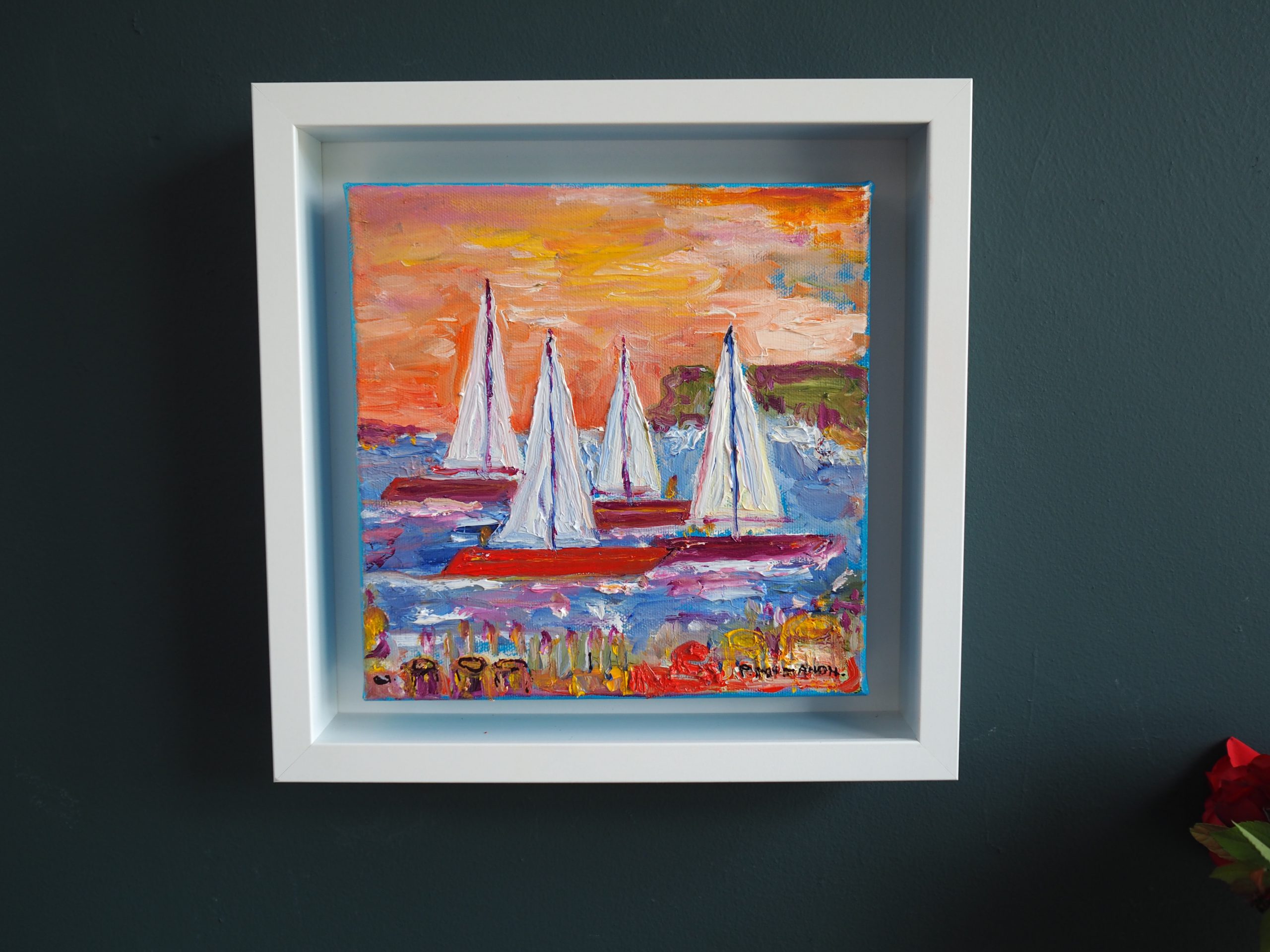Paul McMahon Sailing in Kilkee oil on canvas