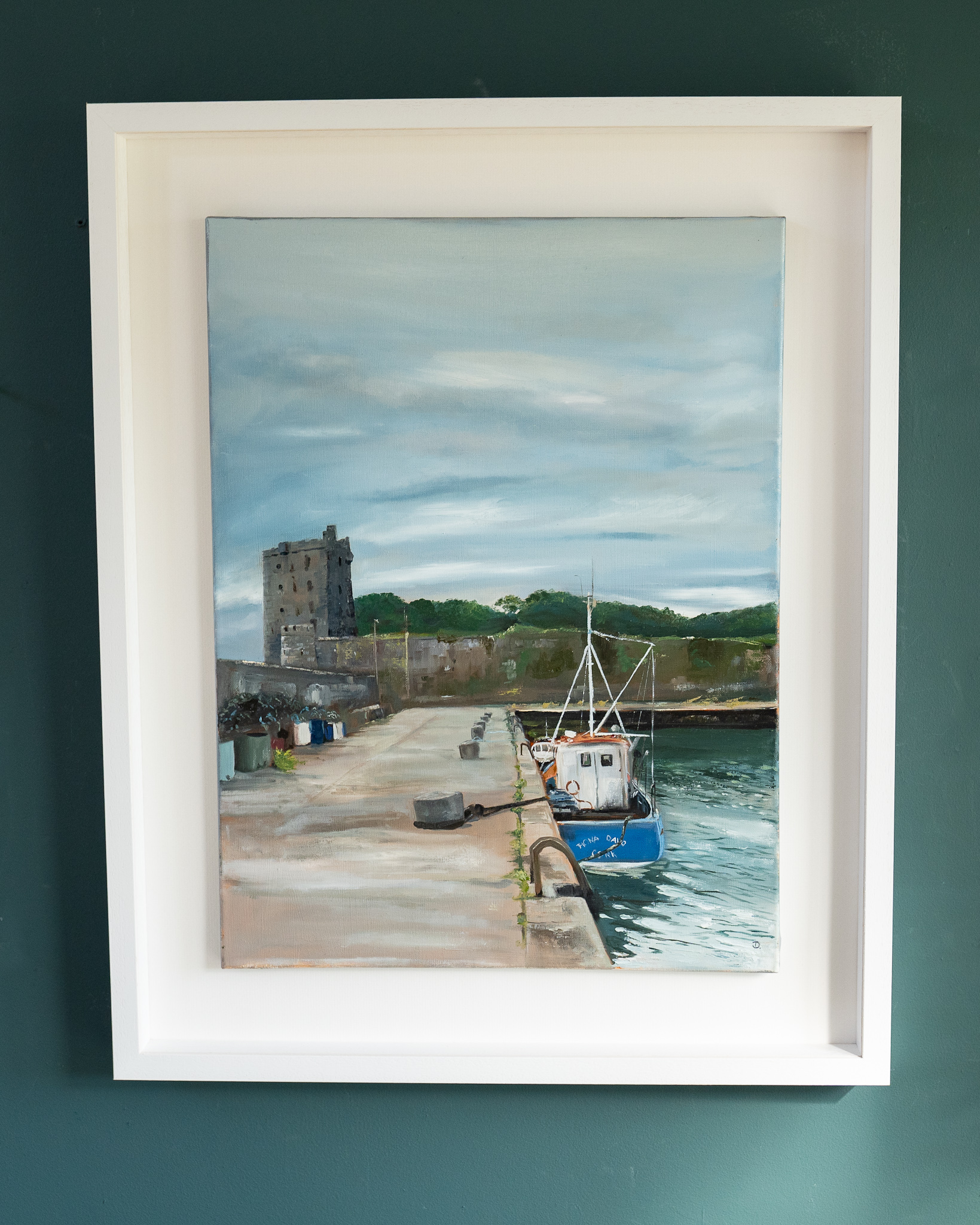 Carrigaholt pier castle Irish artist D