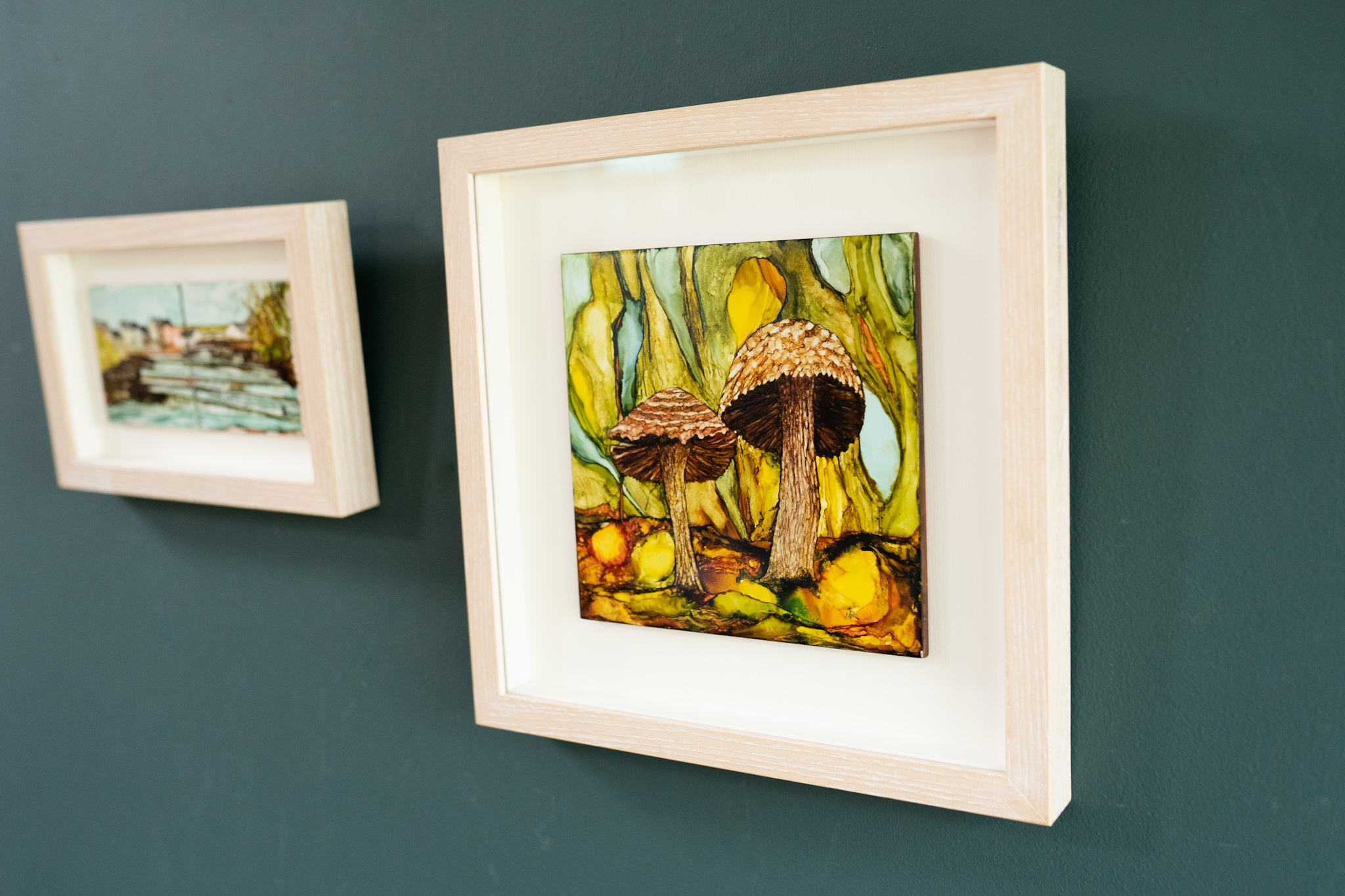 Mary Roberts tile art mushroom woodland
