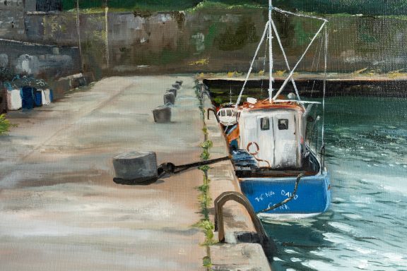 Carrigaholt pier castle Irish artist D