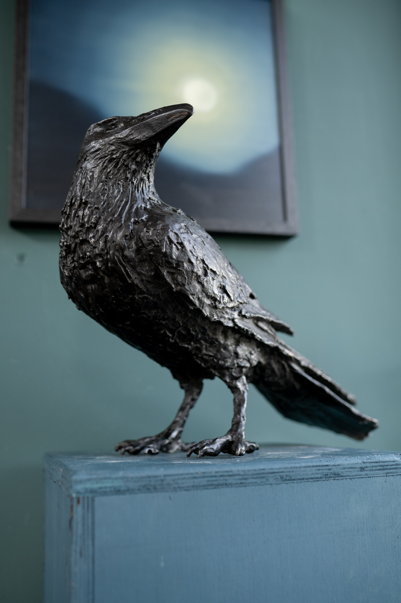 Adam Pomeroy sculpture bronze raven crow