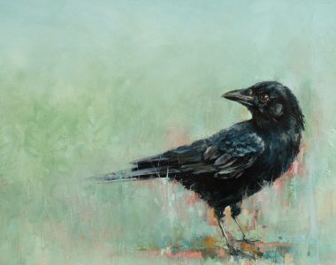 Sallyann Beirne contemporary artist oil on canvas striking artwork Irish art gift paintings cow birds crows magpies nature environment kilbaha gallery Irish interiors contemporary homes