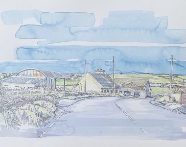 Doonbeg Road Kilkee by Ruth Wood, Pen ink and Watercolour