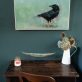 Sallyann Beirne contemporary artist oil on canvas striking artwork Irish art gift paintings cow birds crows magpies nature environment kilbaha gallery Irish interiors contemporary homes