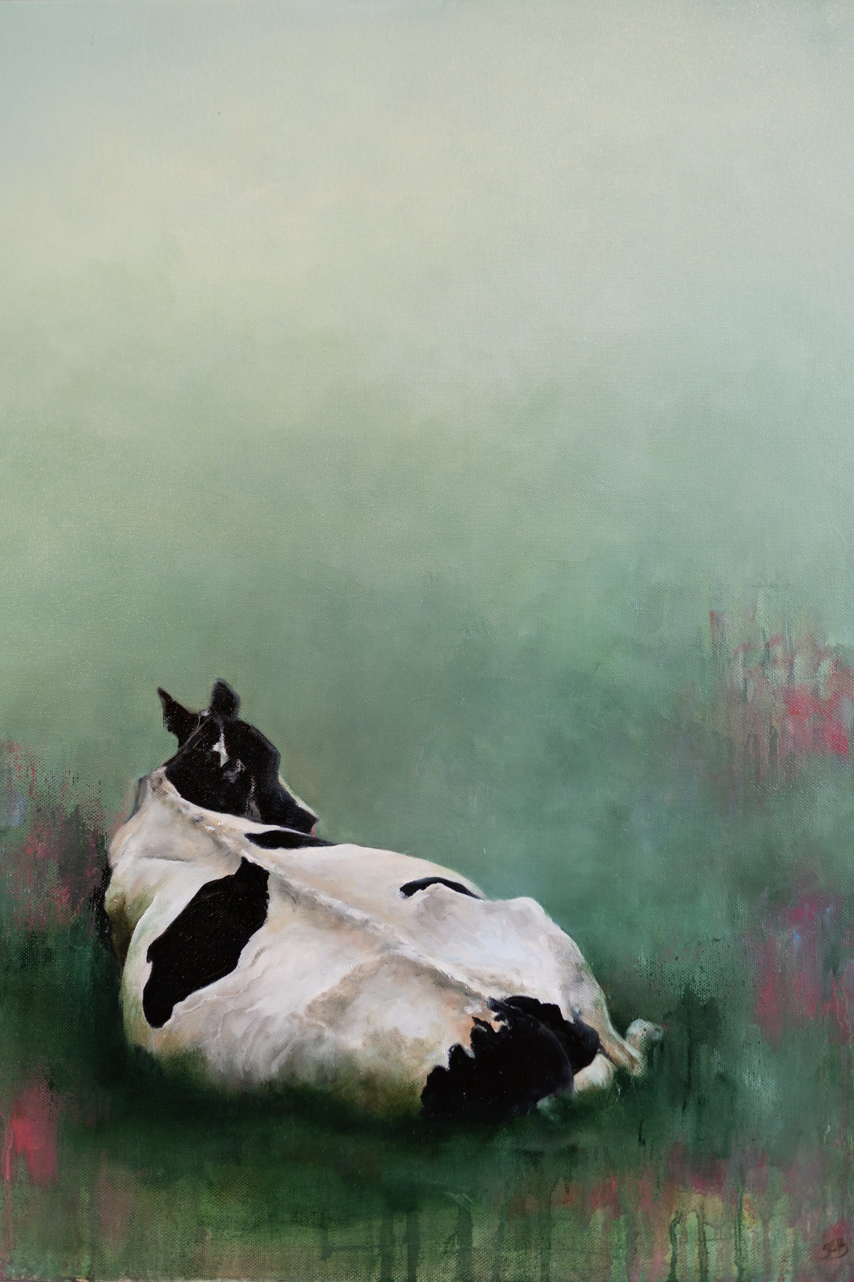 Sallyann Beirne contemporary artist oil on canvas striking artwork Irish art gift paintings cow birds crows magpies nature environment kilbaha gallery Irish interiors contemporary homes