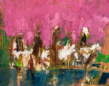 Laochra by Steve Wickham the waterboys oil on board painting framed Irish art Kilbaha Gallery