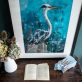 Heron Danny Vincent Smith Original painting Irish art bird interiors kilbaha gallery ireland