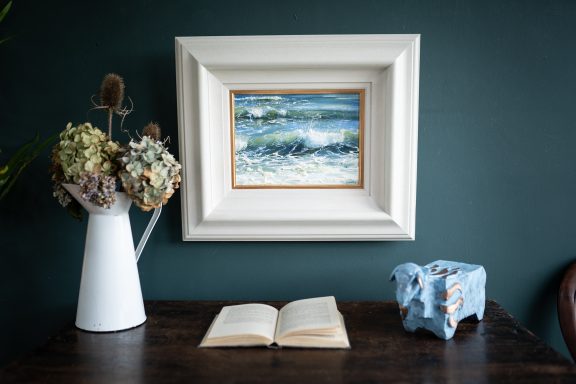 Mark Eldred waves oil on canvas framed Irish art Interiors seascape kilbaha gallery Ireland art
