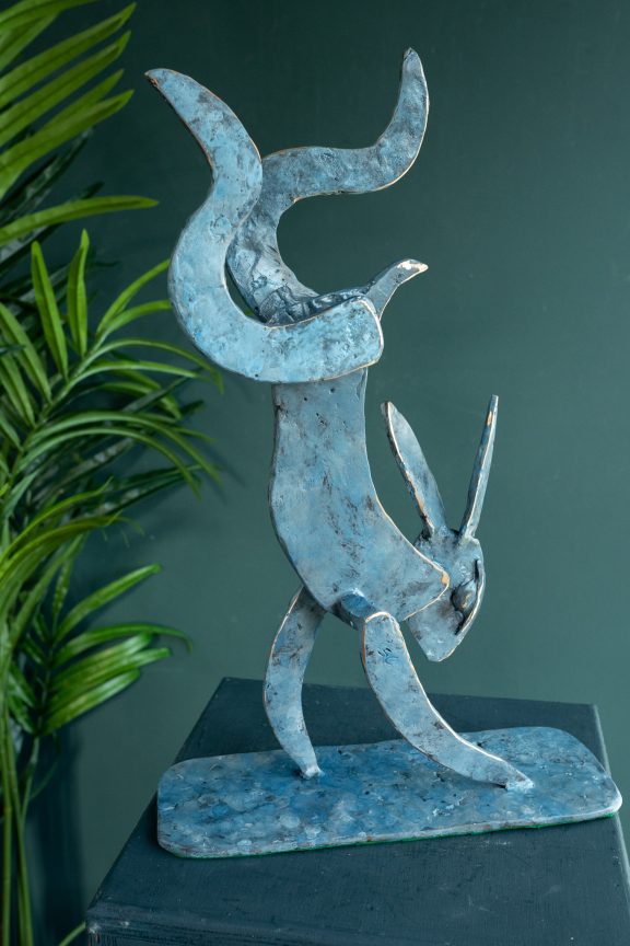 Seamus Connolly Irish art sculpture sculptor Ireland bronze hare original art stylised Irish gift contemporary art interiors