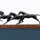 Siobhan Bulfin Bronze race horses sculpture equestrian equine interiors Irish bronze horse