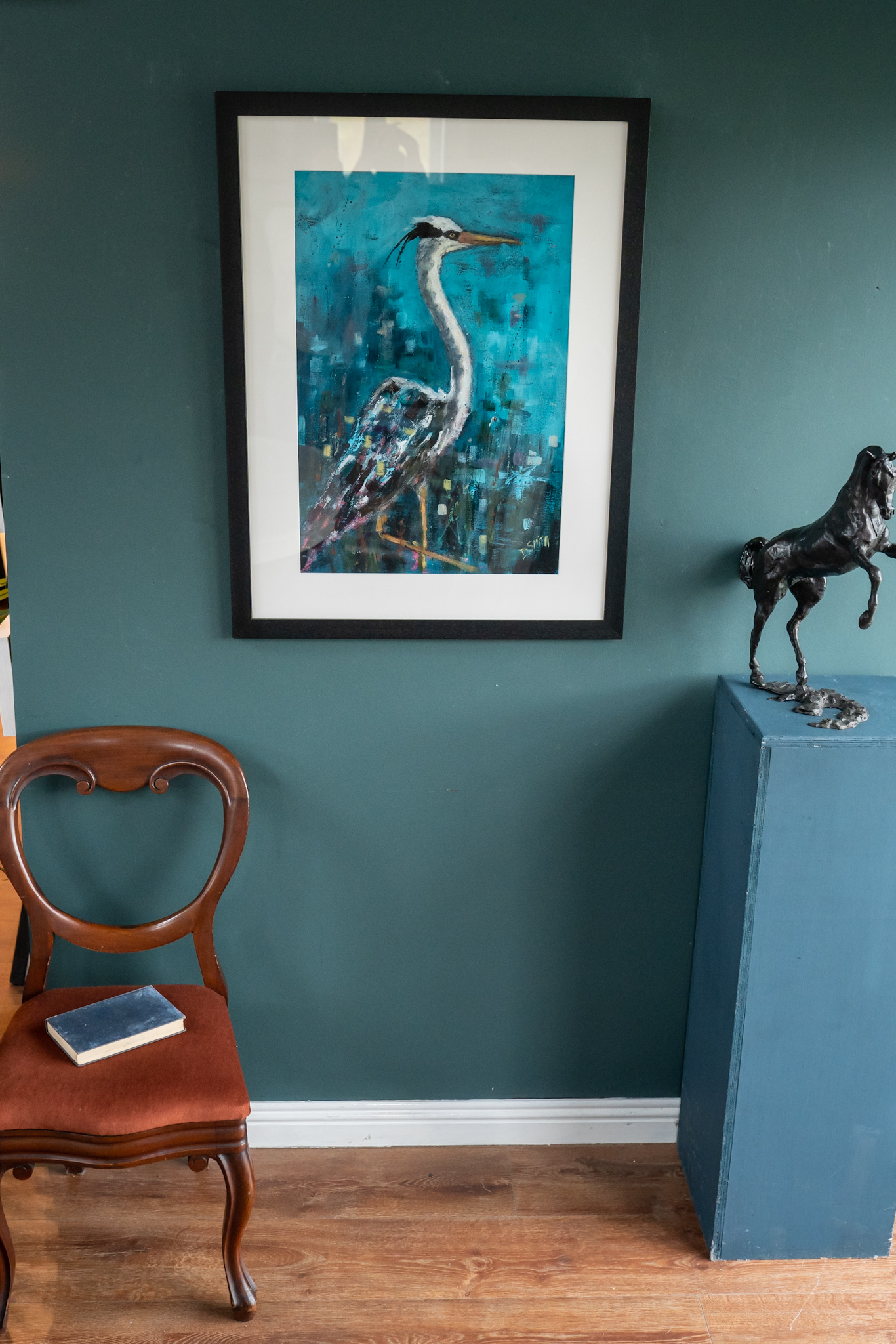Heron Danny Vincent Smith Original painting Irish art bird interiors kilbaha gallery ireland