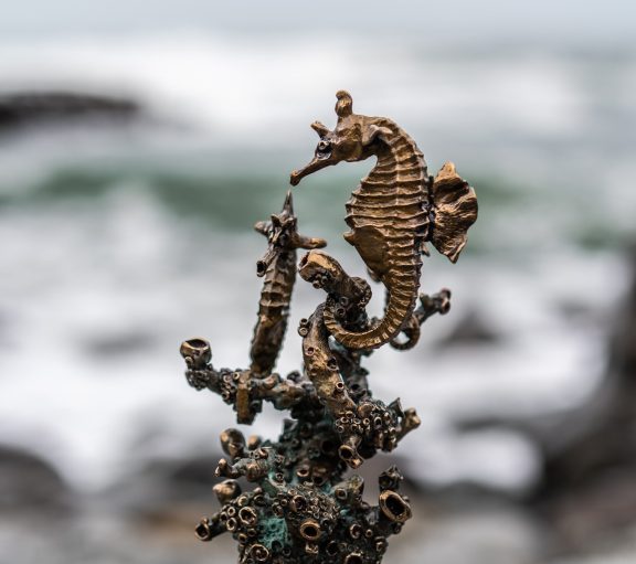 Seahorses Bronze by Arturas For Kilbaha Gallery Irish art, fine art, interiors, bronze sculpture, gift, Ireland, art online
