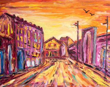 Paul McMahon Corn Market Road Limerick expressionist oils oil painting artist contemporary art Kilbaha Gallery Irish artist gift interior design