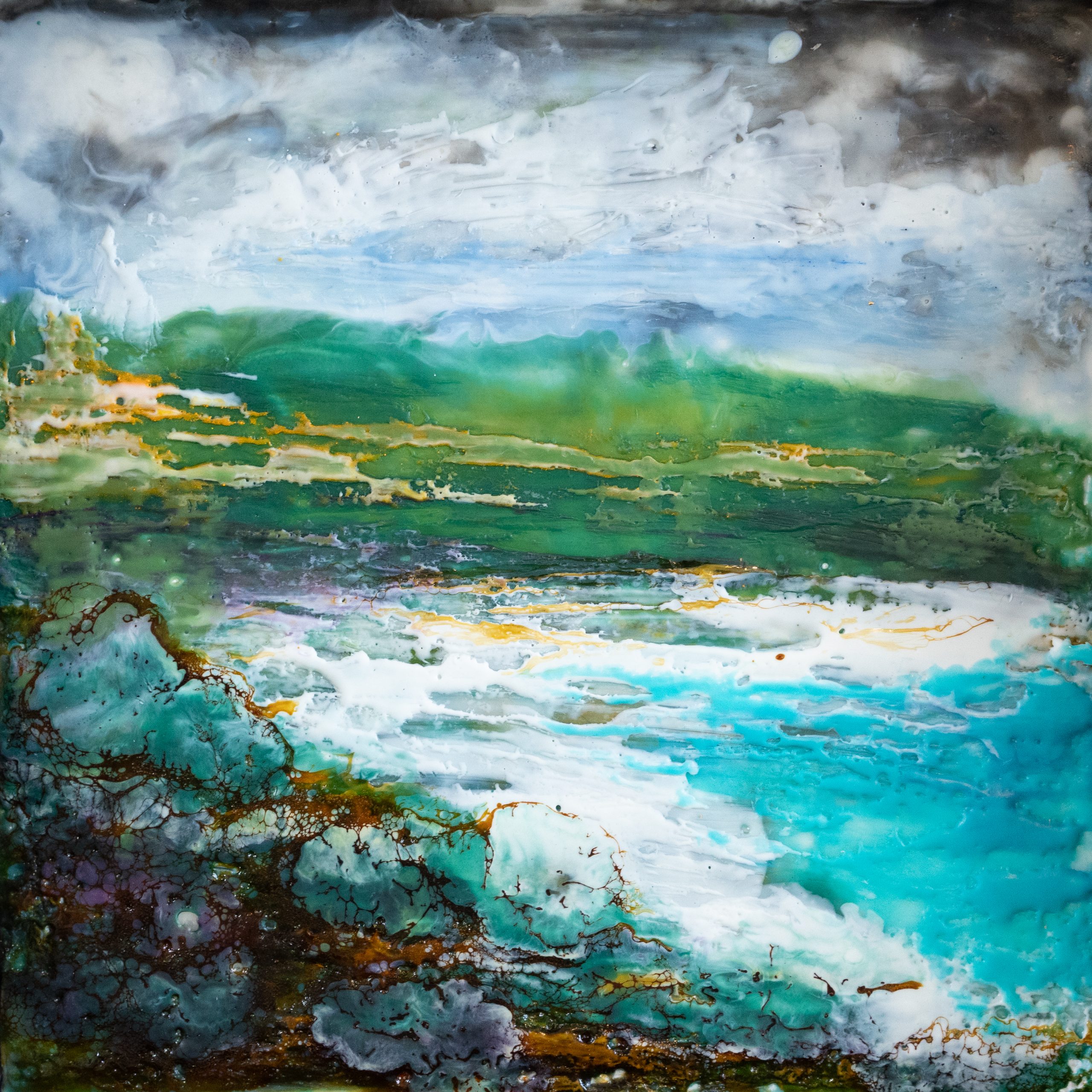 Pauline Dunleavy - oil and wax Kilbaha Gallery Ireland's contemporary art gallery on the WIld Atlantic Way West of Ireland Interiors Original Art Irish gifts design decor