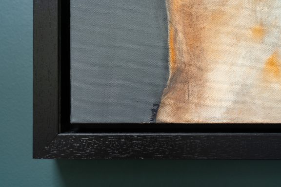 Heidi Wickham orange cat Irish artist contemporary art painting framed Ireland Kilbaha Gallery animal art acrylics original work gift interiors