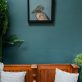 Heidi Wickham hare on blue Irish artist contemporary art painting framed Ireland Kilbaha Gallery hare art acrylics original work gift interiors