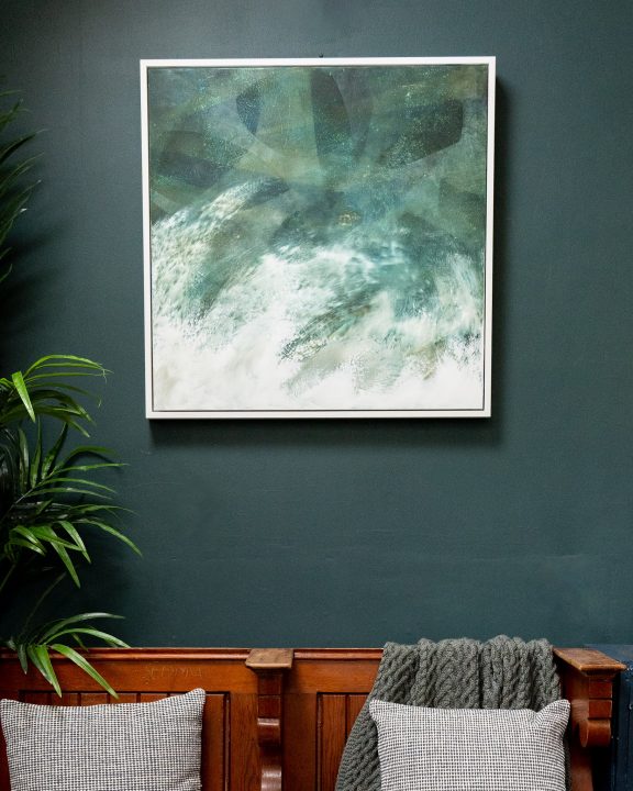 Gillian Murphy oil and cold wax original art Irish art Tempest SURF stormy seas seascape abstract art Irish art Interiors Colour Painting
