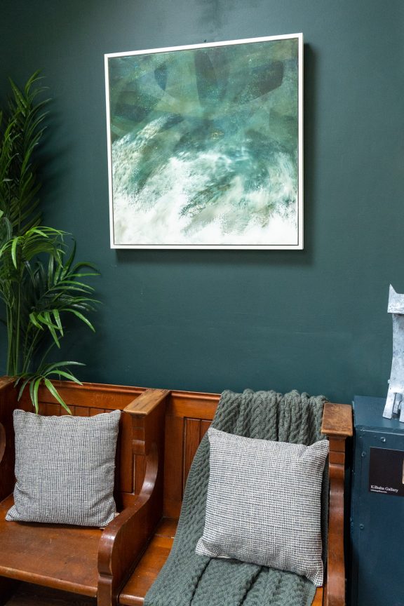 Gillian Murphy oil and cold wax original art Irish art Tempest SURF stormy seas seascape abstract art Irish art Interiors Colour Painting
