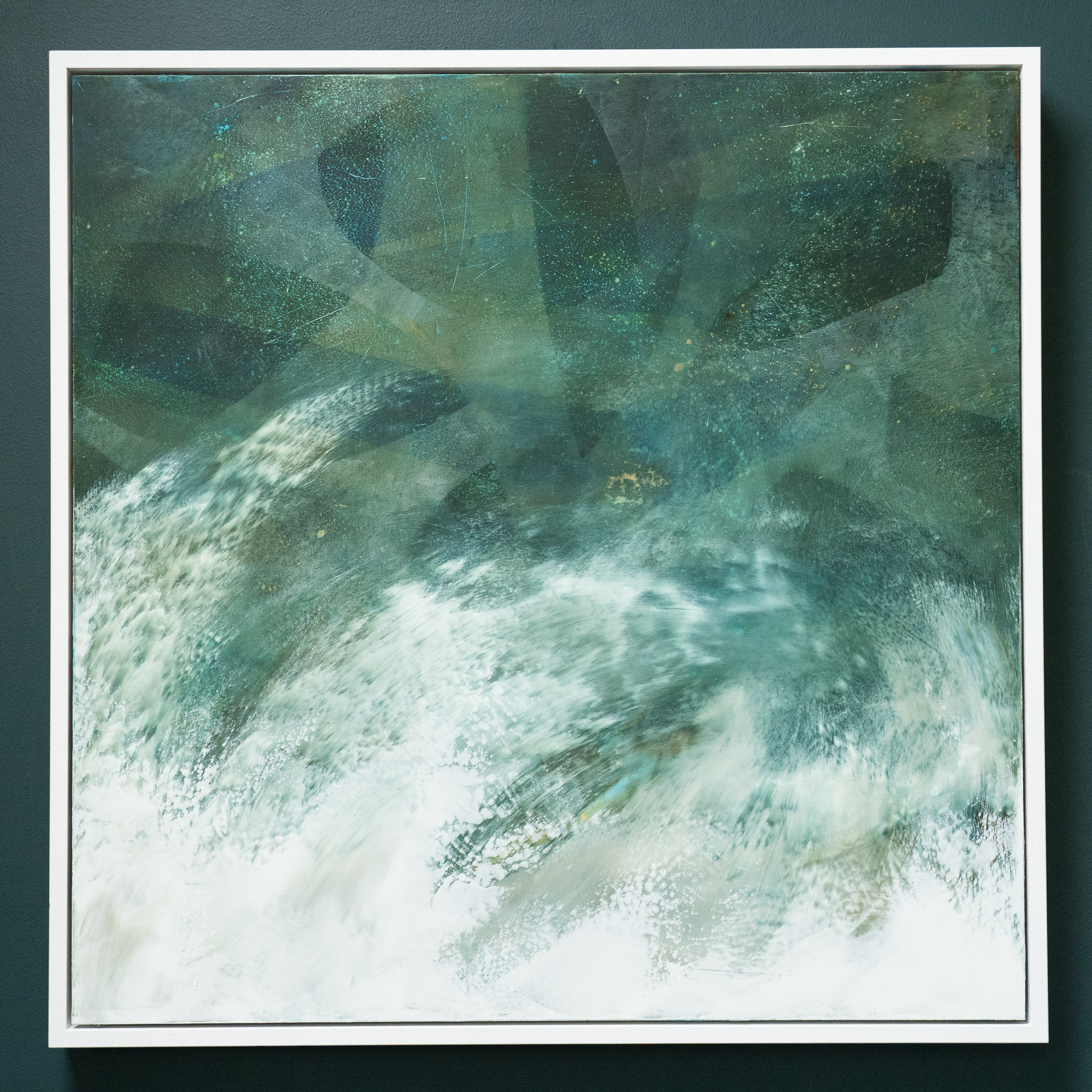 Gillian Murphy oil and cold wax original art Irish art Tempest SURF stormy seas seascape abstract art Irish art Interiors Colour Painting