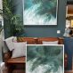 SURF by Gillian Murphy Irish Interiors, WAW, Ireland, Waves, stormy waters, abstract art oil and cold wax Original painting Kilbaha Gallery Contemporary art