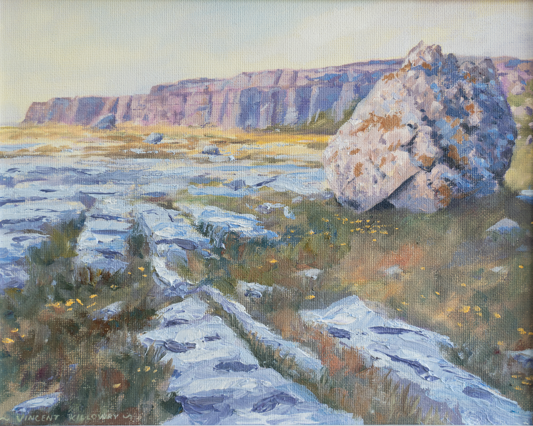 Vincent Killowry Kilbaha Gallery Irish Art oil on board Irish art Painting landscape cliffs Clare Wild Atlantic Way