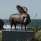 Bronze Pig Krys Pomeroy Bronze Statue Irish sculptor Irish art original art beautiful art Interiors outdoor art Irish art and interiors Kilbaha Gallery