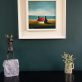 Sweet Home by Padraig McCaul original oil on canvas farmhouse cottage moody sky Irish artist Kilbaha Gallery contemporary art tourism Ireland red roof