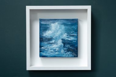 Fiona ni Chuinn for Kilbaha Gallery contemporary art seascape Irish art WAW Interiors into the blue crashing waves