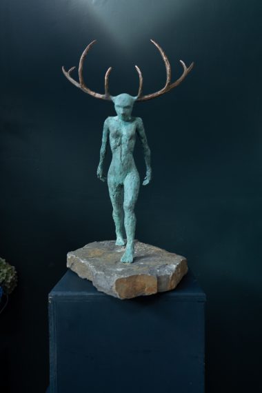 Adam Pomeroy sculptor bronze statues bronze figure bronze stylised human form horned goddess resistance beautiful original Irish art patina beautiful pieces contemporary art Ireland Kilbaha Gallery gift