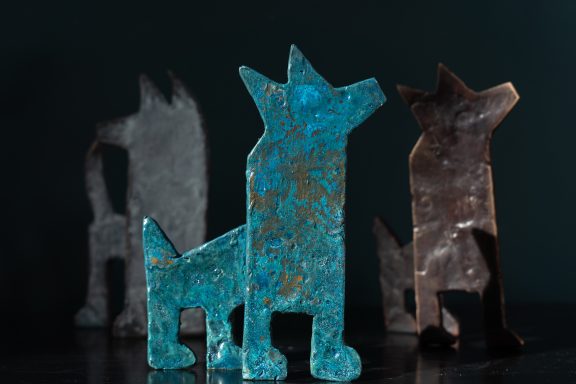 Seamus Connolly sculptor bronze statues bronze dogs stylised animals beautiful original Irish art patina beautiful pieces contemporary art Ireland Kilbaha Gallery gift