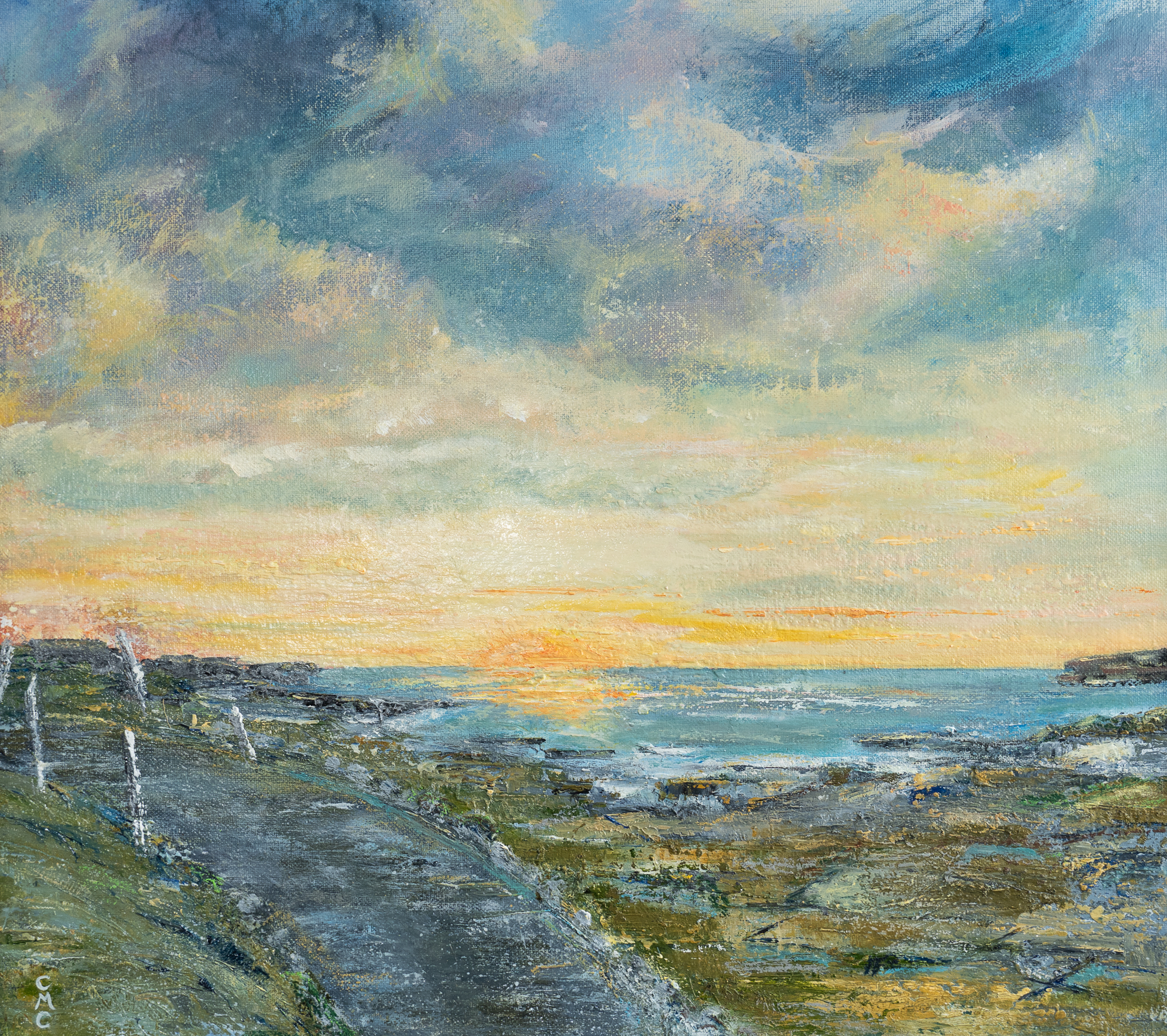 Claire McMahon Irish art original Irish painting Wild Atlantic Way Loop Head oils on canvas gorgeous work sunset kilkee Ireland Kilbaha Gallery Interiors Gift