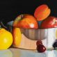 Diana Marshall Ireland contemporary art fine art still life beautiful oil painting fruit true to life realism stainless steel interiors dining space Kilbaha Gallery