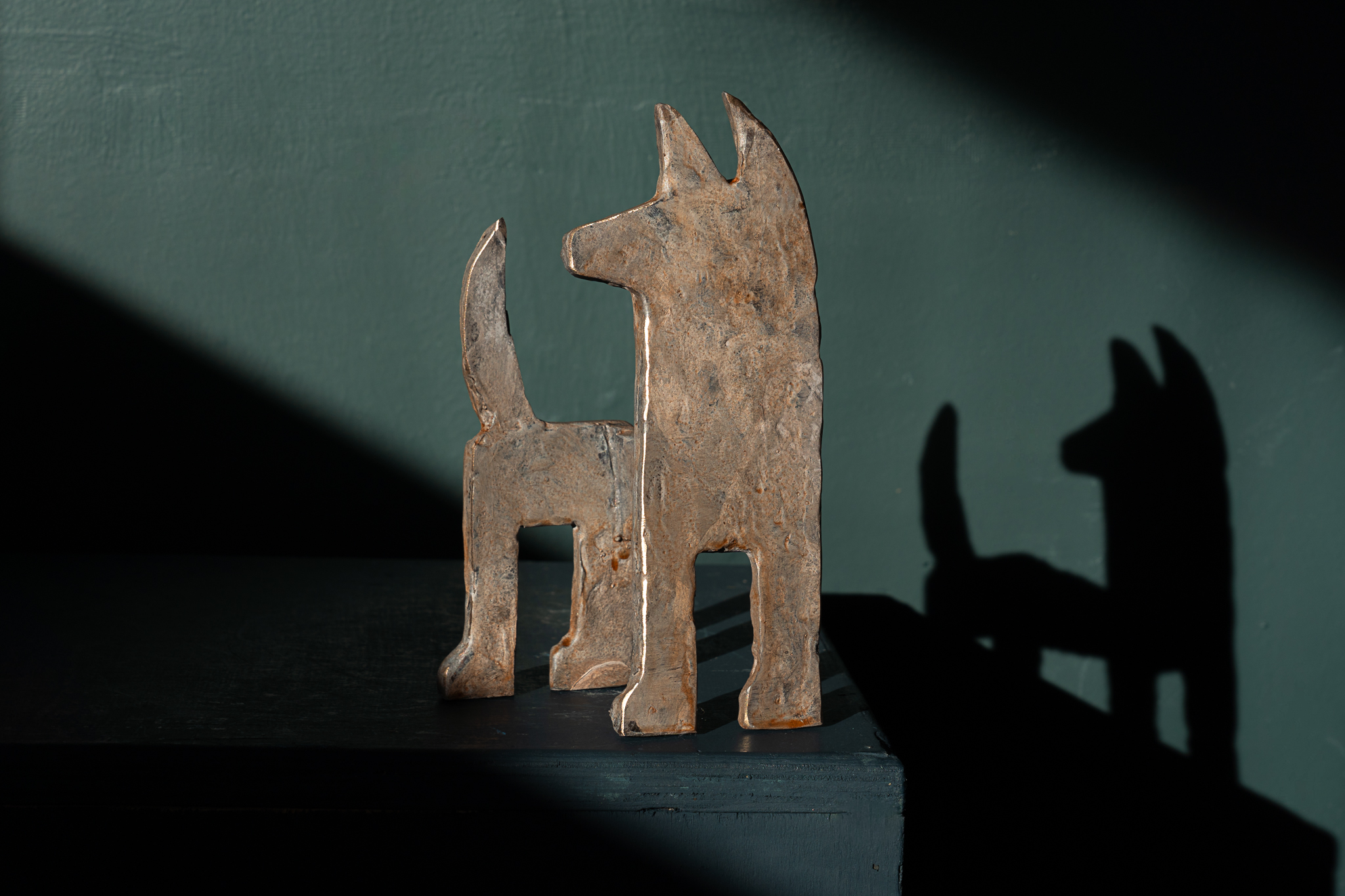 Seamus Connolly bronze dogs Ireland bronze foundry sculpture original Irish art contemporary art Interiors Kilbaha Gallery Ireland