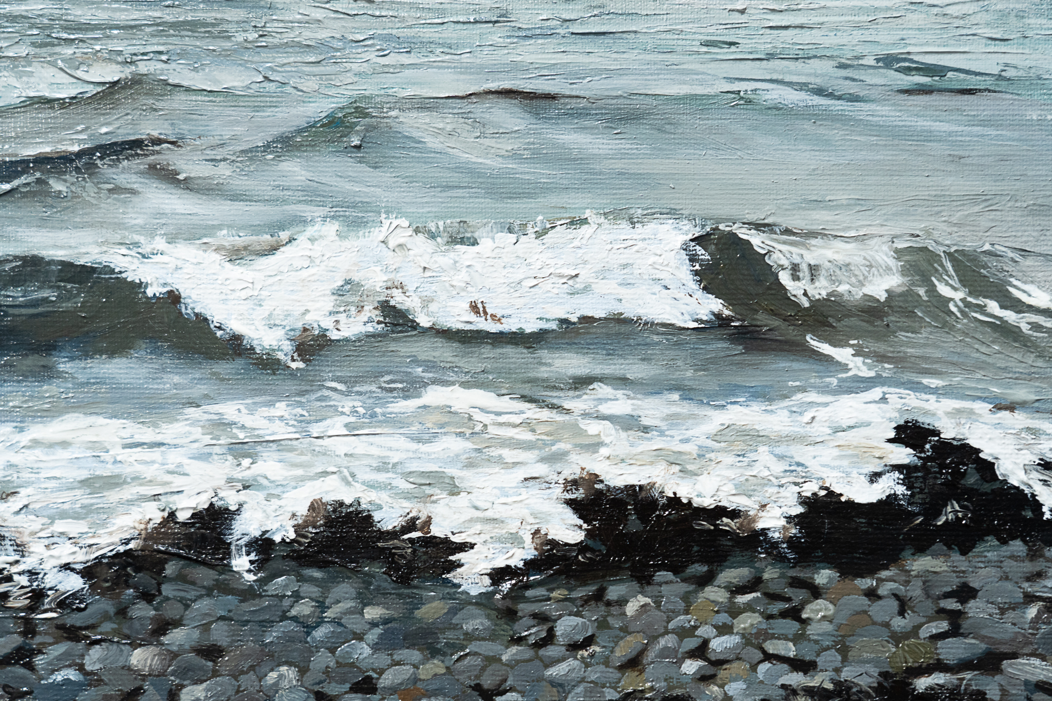 Rolling Tide IV Kilbaha Gallery artist D Irish art seascape waves Ireland beautiful Ireland Irish art contemporary artist Ireland waves failte Ireland tourism Interiors oil on canvas Kilbaha Gallery