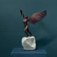 Adam Pomeroy winged goddess bronze sculpture bronze statue contemporary sculptor Ireland Interiors Kilbaha Gallery Mythology Ireland wings wingspan empowering drama movement poise