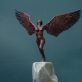 Adam Pomeroy winged goddess bronze sculpture bronze statue contemporary sculptor Ireland Interiors Kilbaha Gallery Mythology Ireland wings wingspan empowering drama movement poise