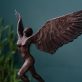 Adam Pomeroy winged goddess bronze sculpture bronze statue contemporary sculptor Ireland Interiors Kilbaha Gallery Mythology Ireland wings wingspan empowering drama movement poise