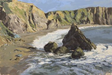 Ivan Daly waves seascape cliffs extraordinary artist beautiful oils oil painting drama of the ocean Irish seascape Irish interiors large art