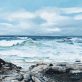 Artist D West Clare artist Kilbaha Gallery original Irish art oil on canvas painting seascape Ireland Irish sea painting tide waves gift Interiors