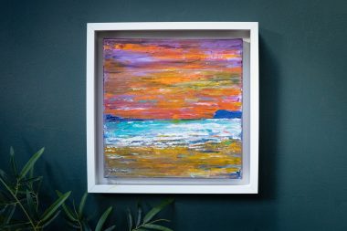 Sunset in Kilkee Paul McMahon Kilbaha Gallery Ireland original painting oil on canvas Interiors abstract expressionism vibrant Interiors