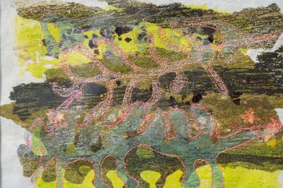 Kim Thittichai mixed media textile art Ireland original art seaweed art and interiors kilbaha gallery