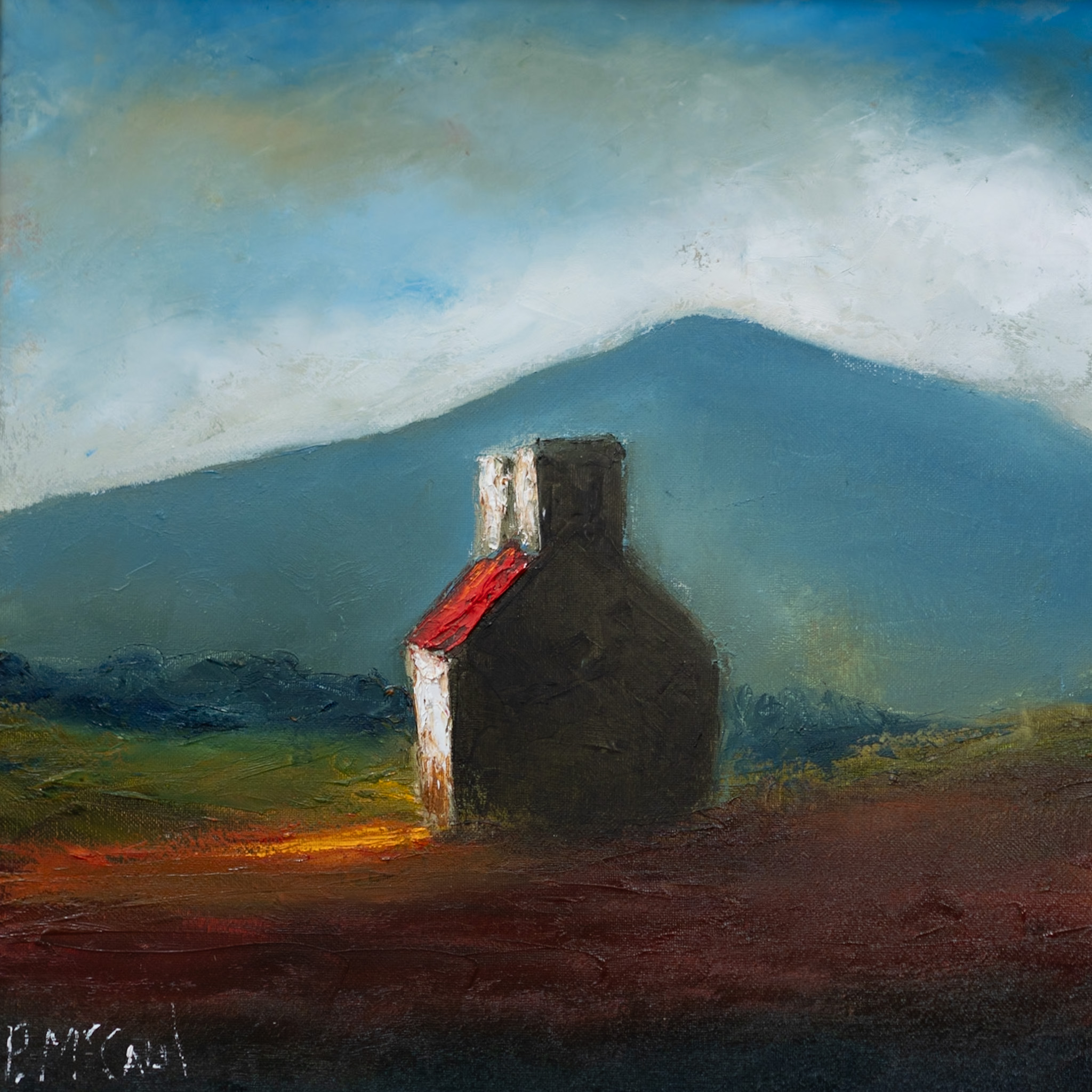 Padraig McCaul striking artwork rustic colours oil painting beautifully nostalgic Ireland cottage landscape Ireland West of Ireland Irish art original Irish gallery Kilbaha Gallery interiors