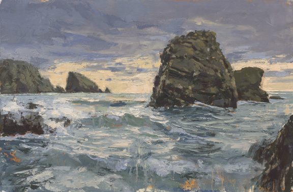 Ivan Daly waves seascape cliffs extraordinary artist beautiful oils oil painting drama of the ocean Irish seascape Irish interiors large art
