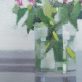 Bairbre Duggan Peonies original Irish art oil on canvas framed contemporary Irish art flowers in jar glass vase peonies Irish flowers Irish art original work collectable artist