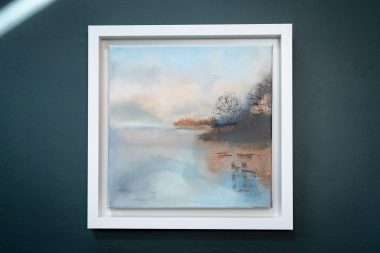 Golden Silence Tranquil waters Mary Rose Keane ethereal atmospheric oil painting original irish art irish interiors waterscape river art painting gift Irish art and interiors