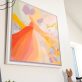 Explorious Mary Rose Keane beautiful abstract colourful large painting full of energy gentle pastel colour palette expresionism Original Irish Art acrylics handling of colour interior spaces