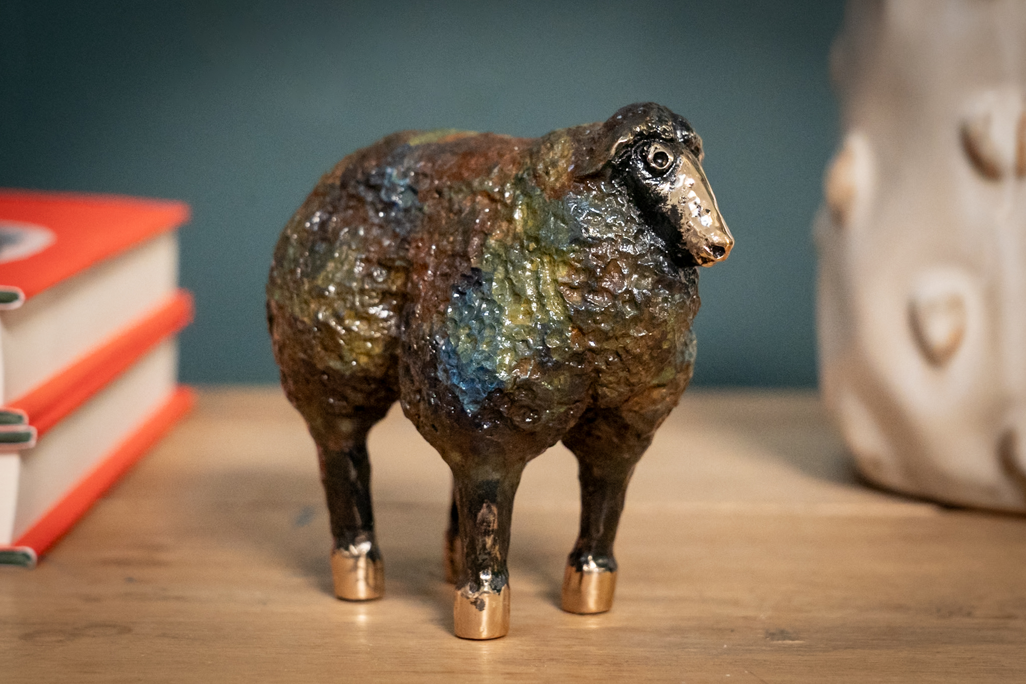 Arturas Bronze sheep sculpture Irish art original art small bronze statue beautiful things Ireland WAW farm animals animal art original work gift Irish Interiors