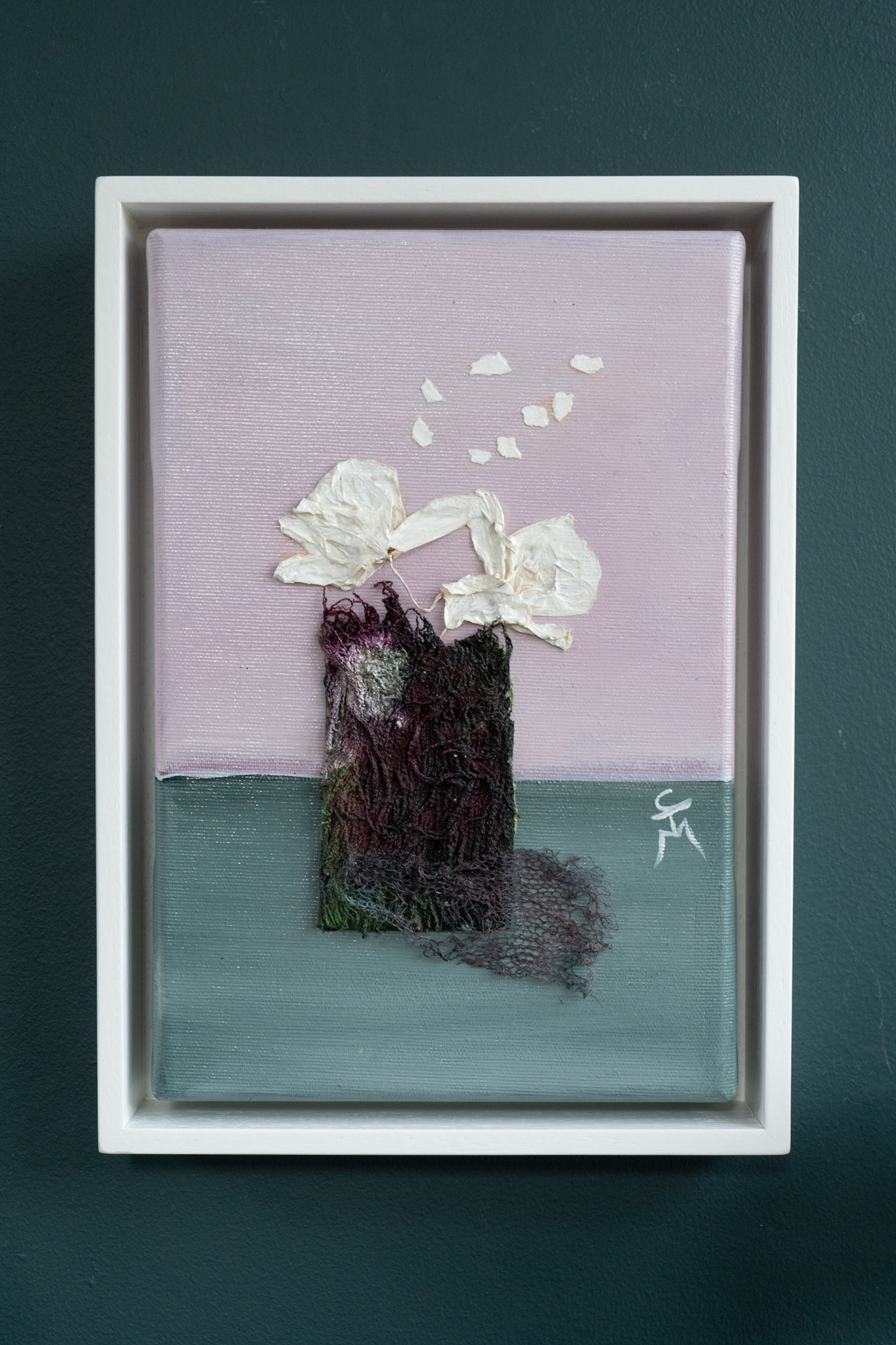 Born Again Orchids II Carmel Madigan Mixed Media Irish art Original Irish art pinks purples and vibrant yellow natural elements textured legacy art framed pieces Ireland gift Irish Interiors Ireland