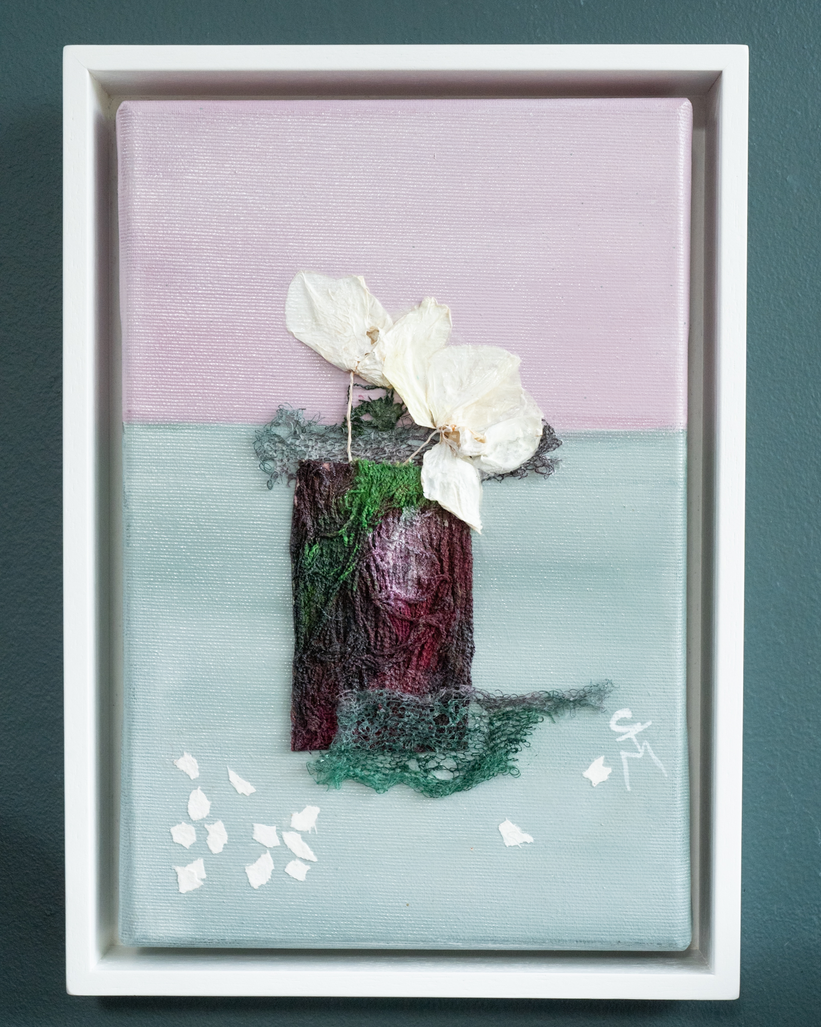 Born Again Orchids II Carmel Madigan Mixed Media Irish art Original Irish art pinks purples and vibrant yellow natural elements textured legacy art framed pieces Ireland gift Irish Interiors Ireland